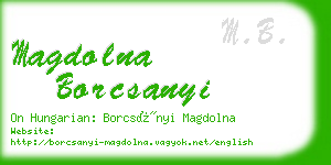 magdolna borcsanyi business card